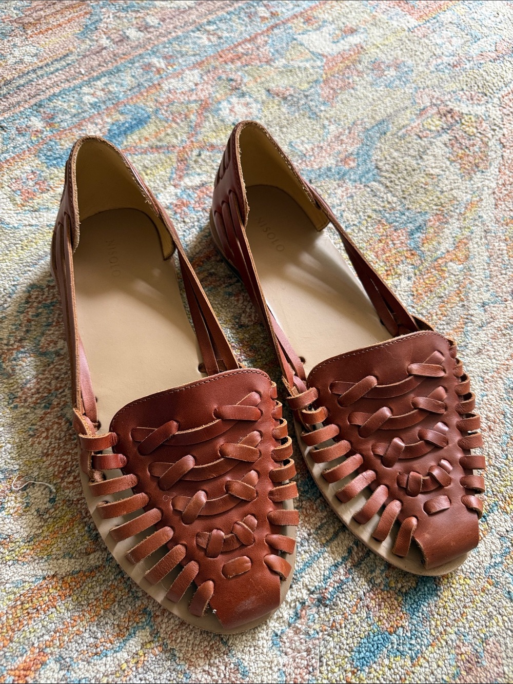 Nisolo Brown Leather Huarache Flats - Women
